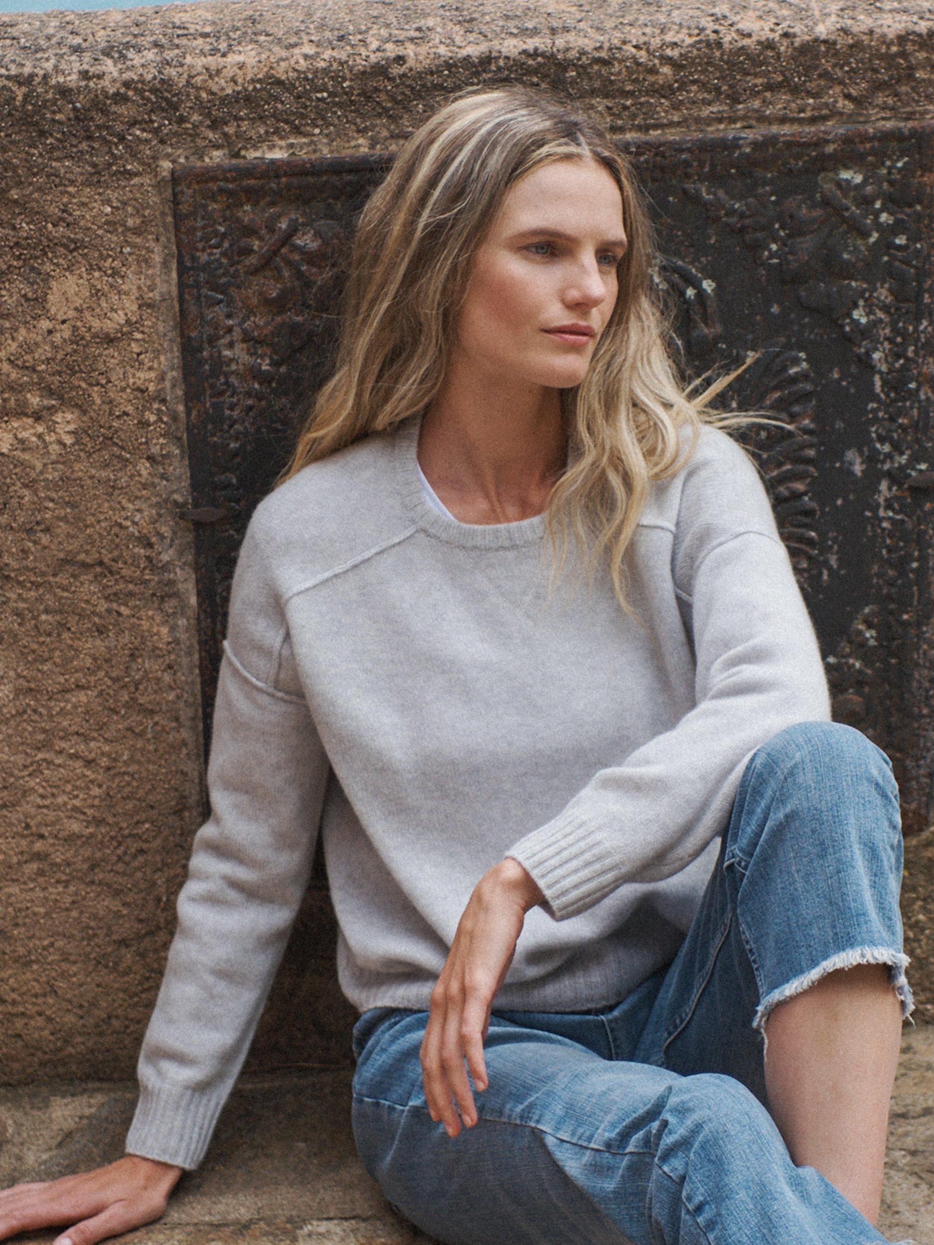 Product image 5 of 8, which shows NRBY Sydney Cashmere Crew Jumper, Silver, S