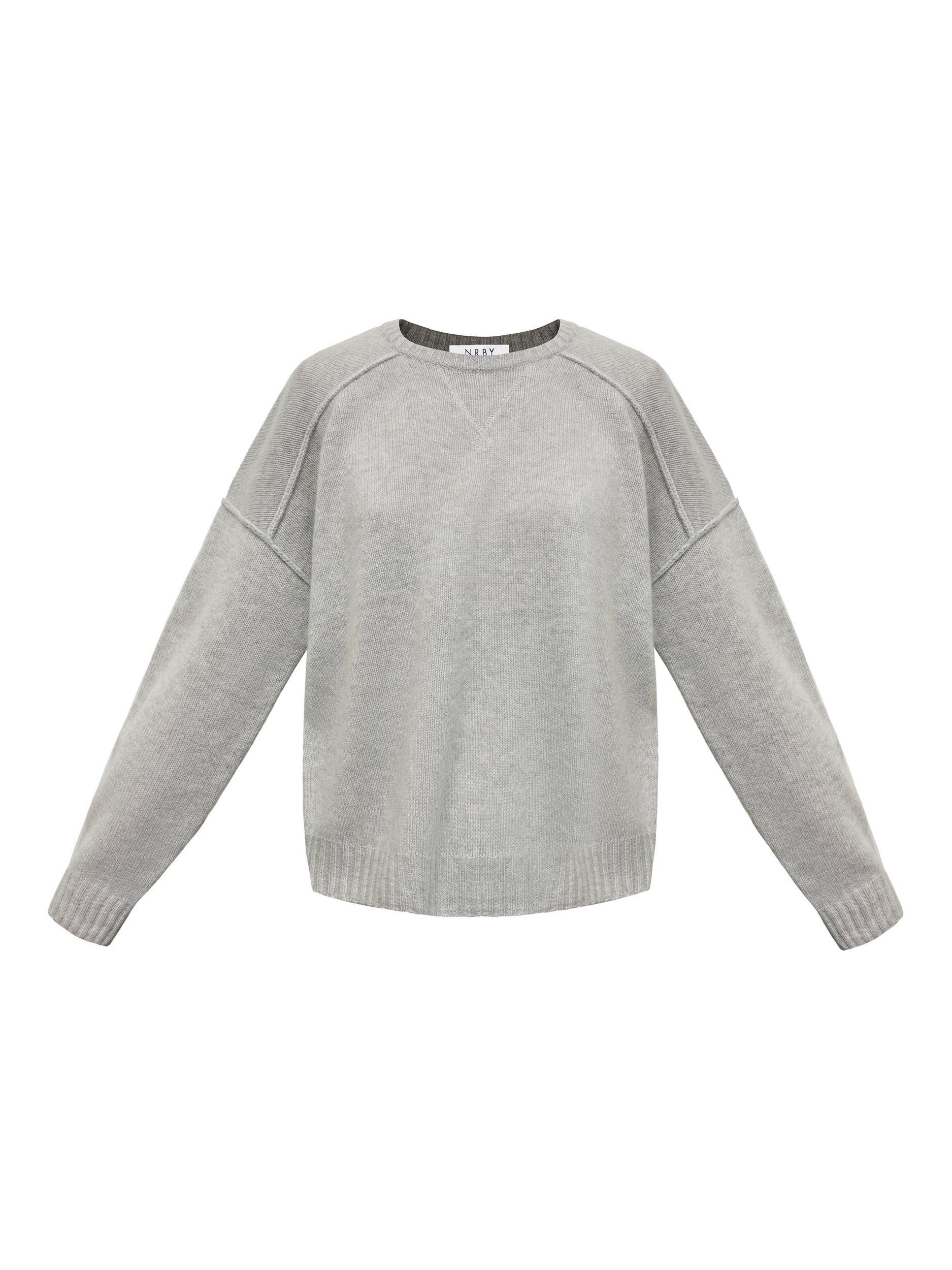 Product image 8 of 8, which shows NRBY Sydney Cashmere Crew Jumper, Silver, S