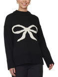 Sisters Point Miba Bow Jumper, Black/Cream