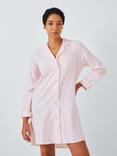 John Lewis Luna Stipe Nightshirt, Blush/Ivory