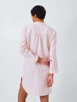 John Lewis Luna Stipe Nightshirt, Blush/Ivory - view 2, Blush/Ivory