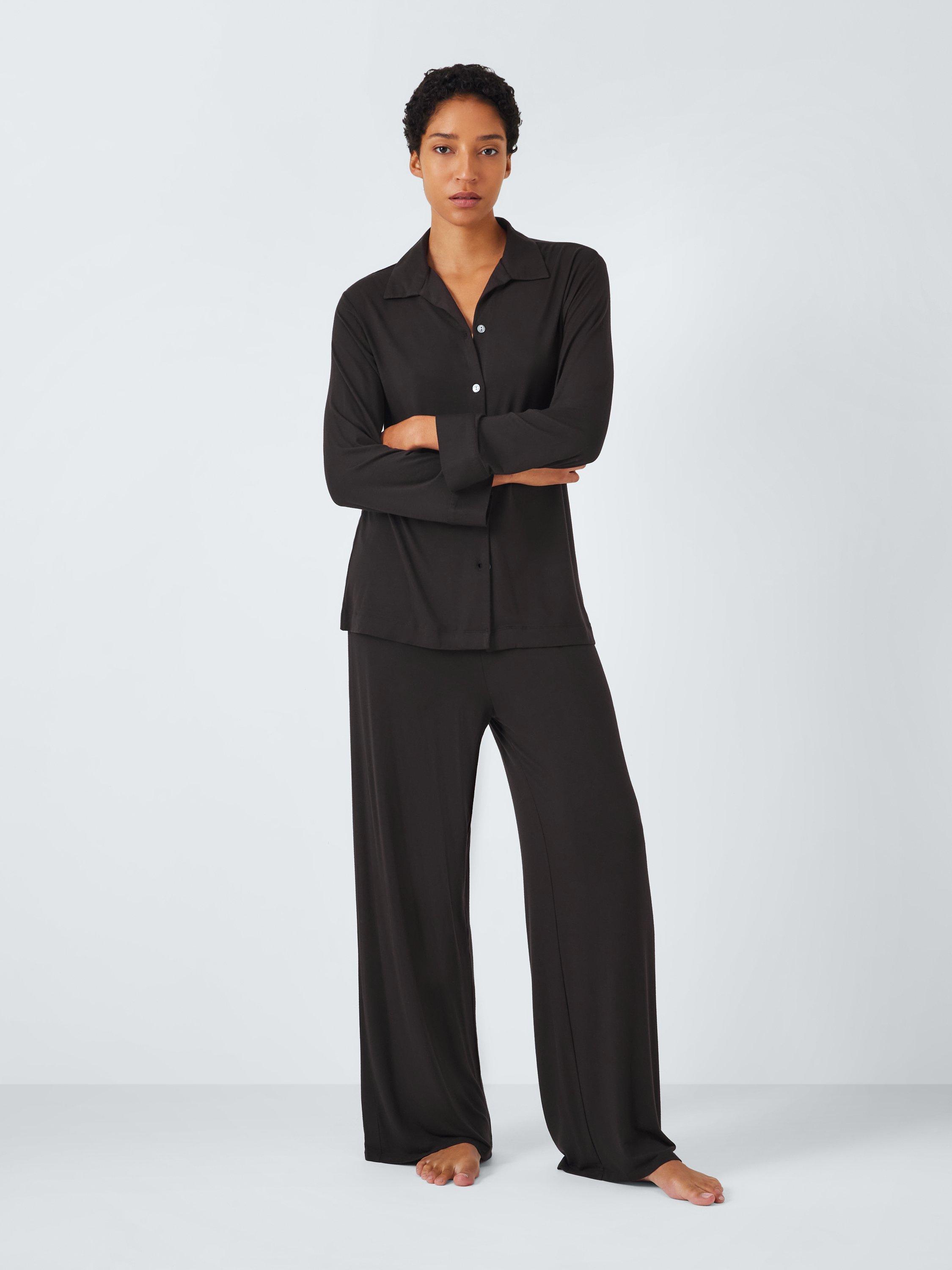 John Lewis Aria Modal Blend Pyjama Set Black