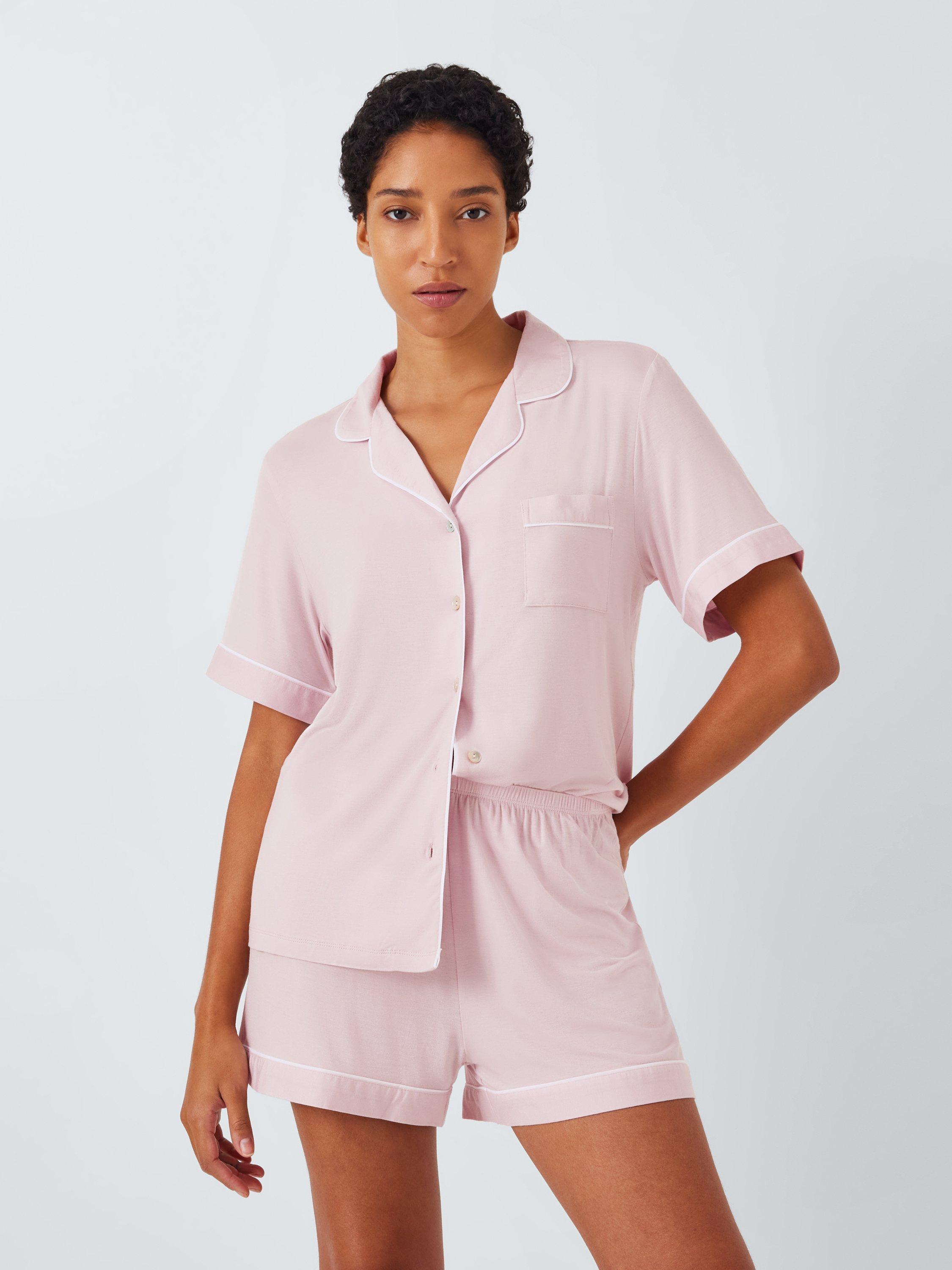 John Lewis Aria Modal Blend Short Pyjama Set Pink