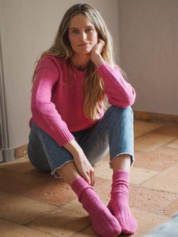 NRBY Sydney Cashmere Crew Jumper - view 2, Berry