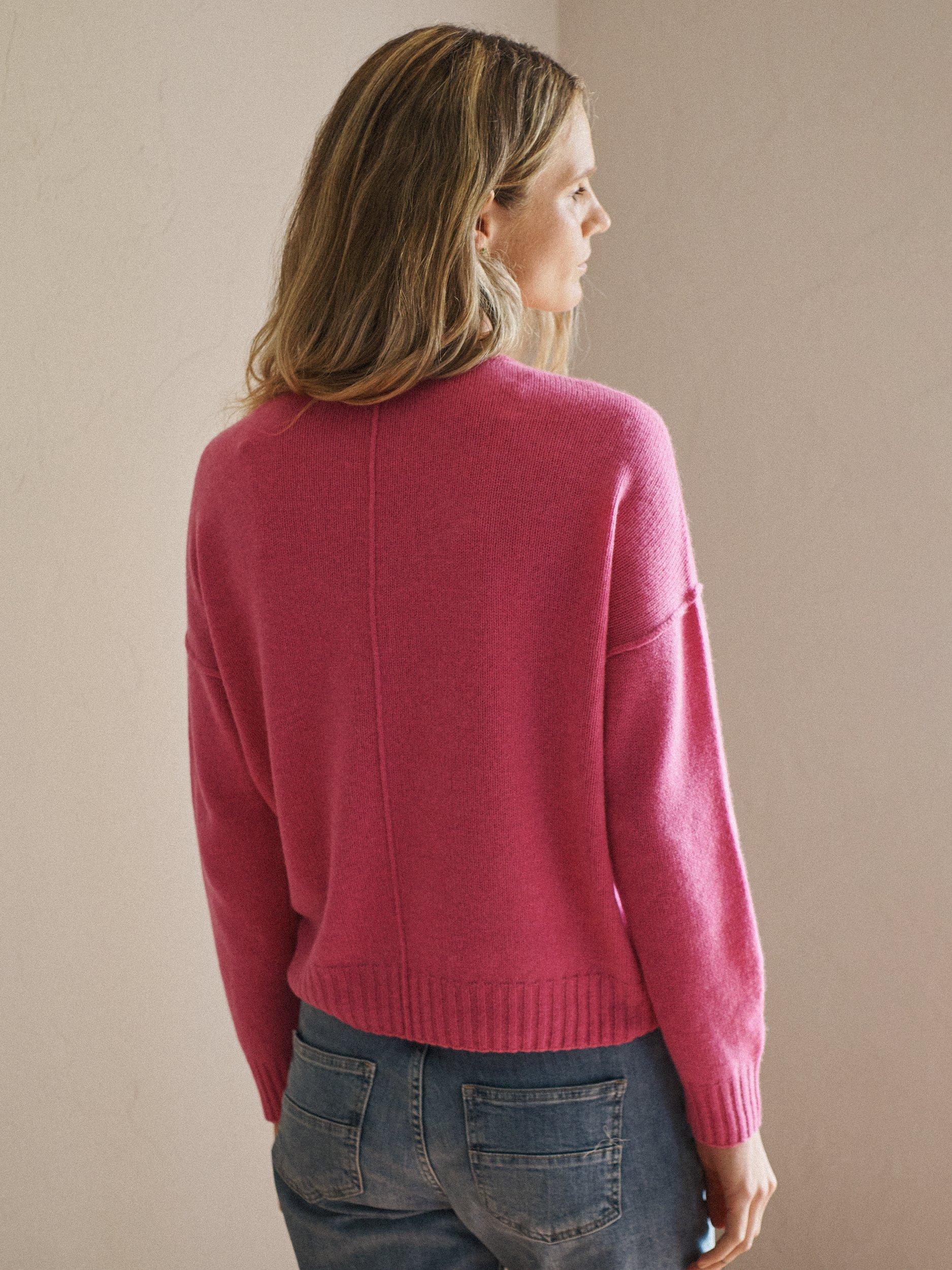 Product image 7 of 9, which shows NRBY Sydney Cashmere Crew Jumper, Berry, S