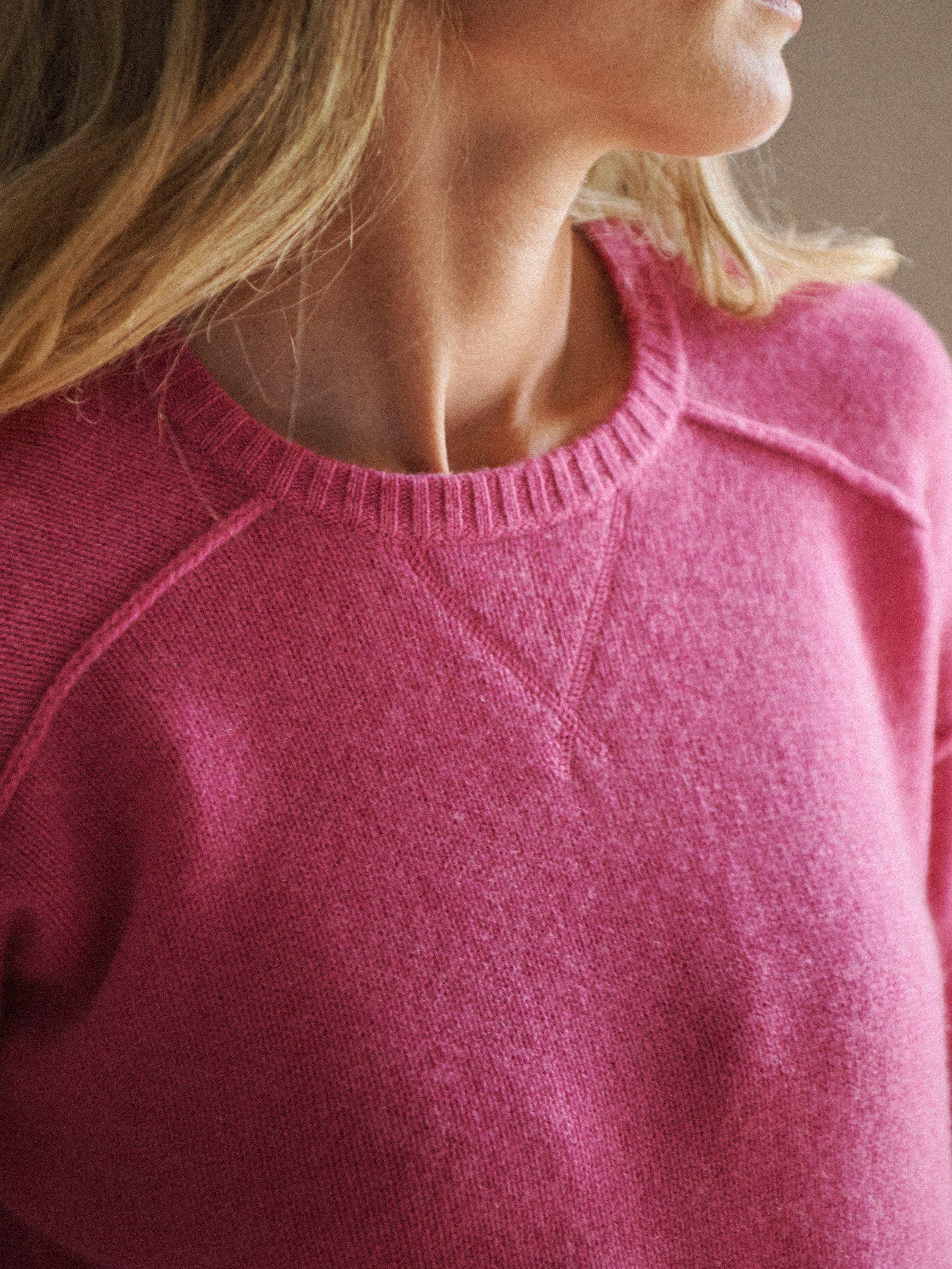 Product image 8 of 9, which shows NRBY Sydney Cashmere Crew Jumper, Berry, S