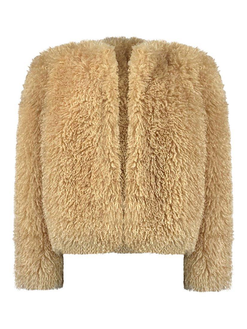 Product image 7 of 7, which shows Ro&Zo Faux Fur Coat, Beige, S