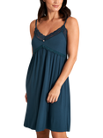 Pretty You London Bamboo Lace Chemise, Teal