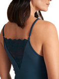 Pretty You London Bamboo Lace Midaxi Chemise, Teal