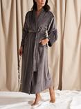 Pretty You London Velour Longline Dressing Gown, Raven