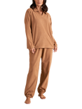 Pretty You London Fleece Lounge Set, Tan