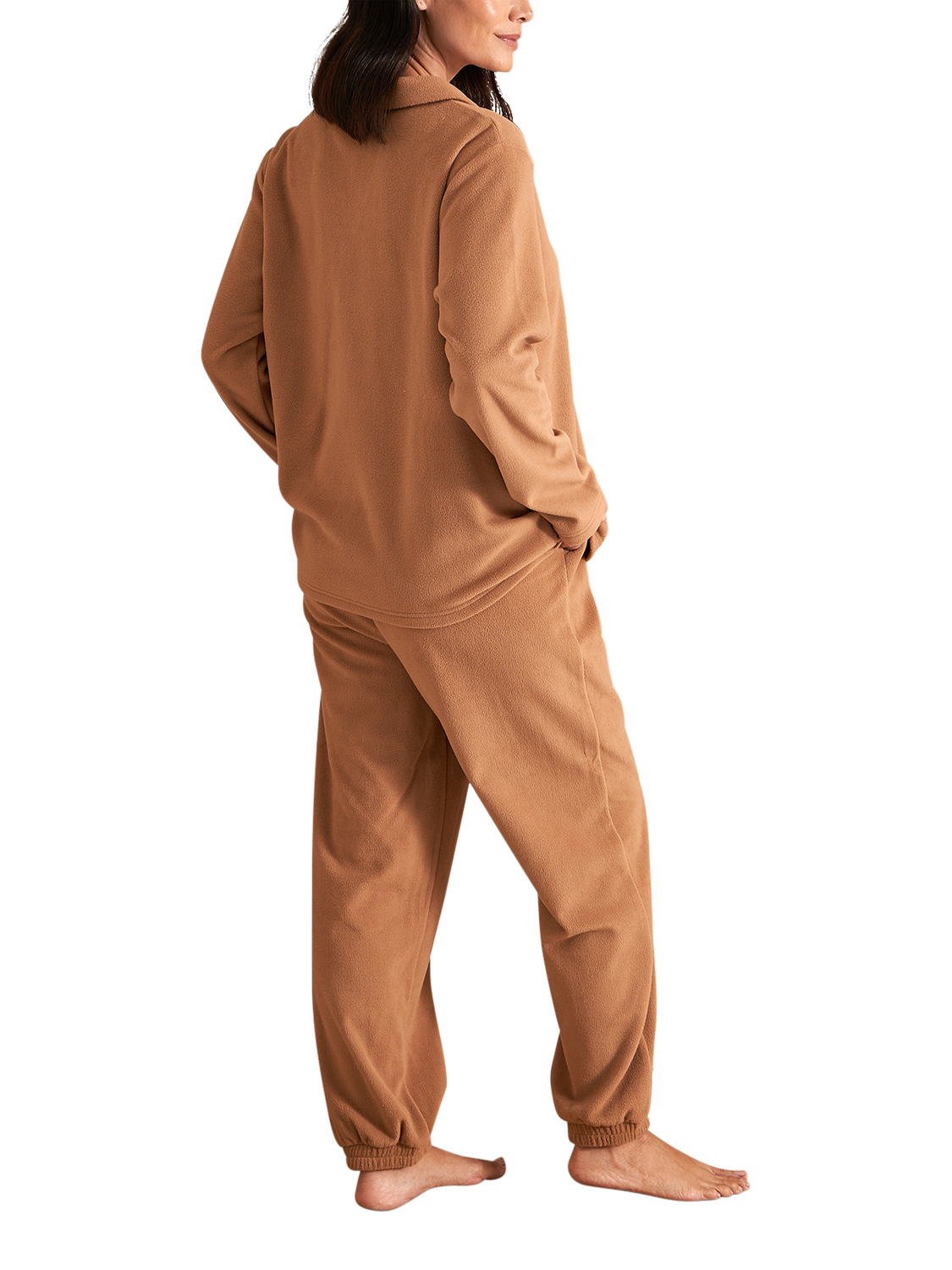 Product image 3 of 3, which shows Pretty You London Fleece Lounge Set, Tan, 8-10