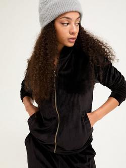 Pretty You Velour Hoodie Jogger Lounge Set, Black - view 2, Black