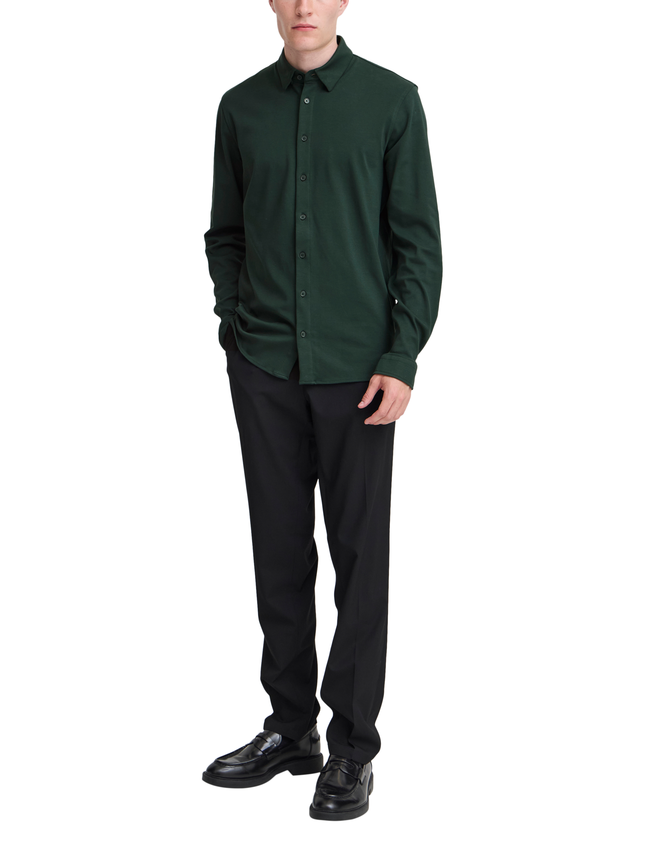 Product image 3 of 7, which shows Casual Friday Arthur Cotton Blend Regular Fit Shirt, Darkest Spruce, S