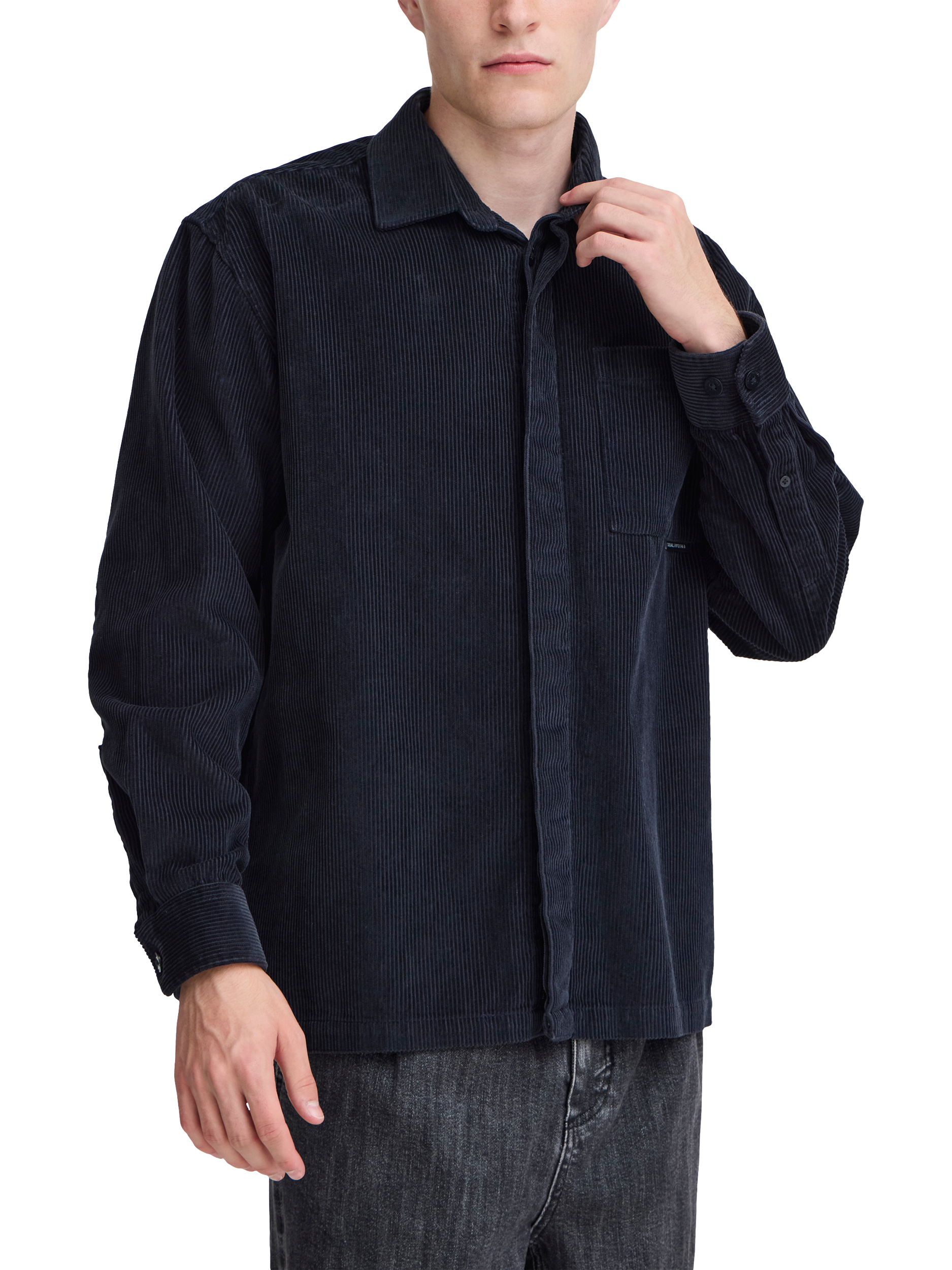 Casual Friday Augusto Corduroy Overshirt, Dark Navy