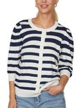 Sisters Point Halia Stripe Cardigan, Cream/Midnight