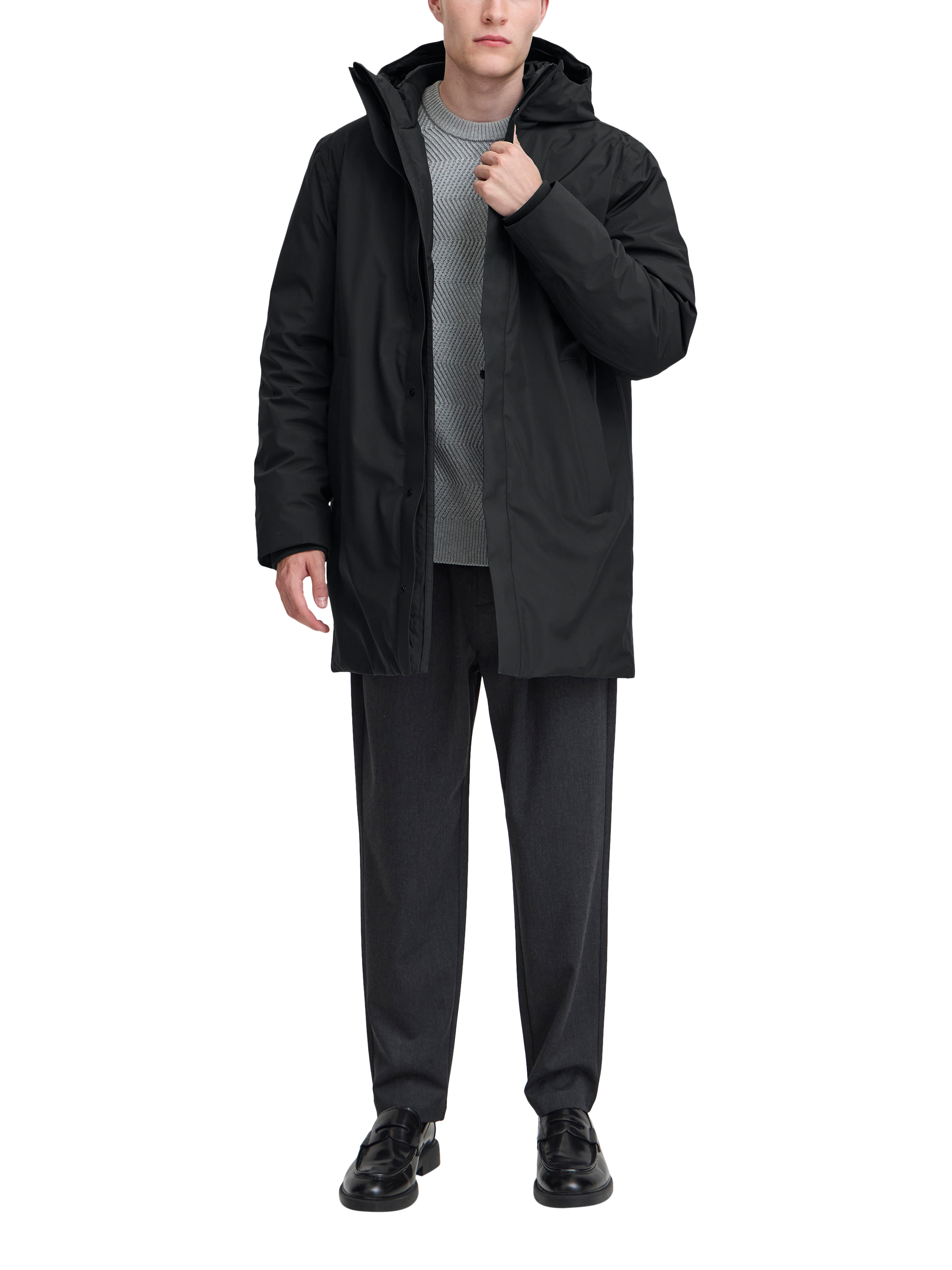 Product image 3 of 7, which shows Casual Friday Arbour Parka Coat, Black, S