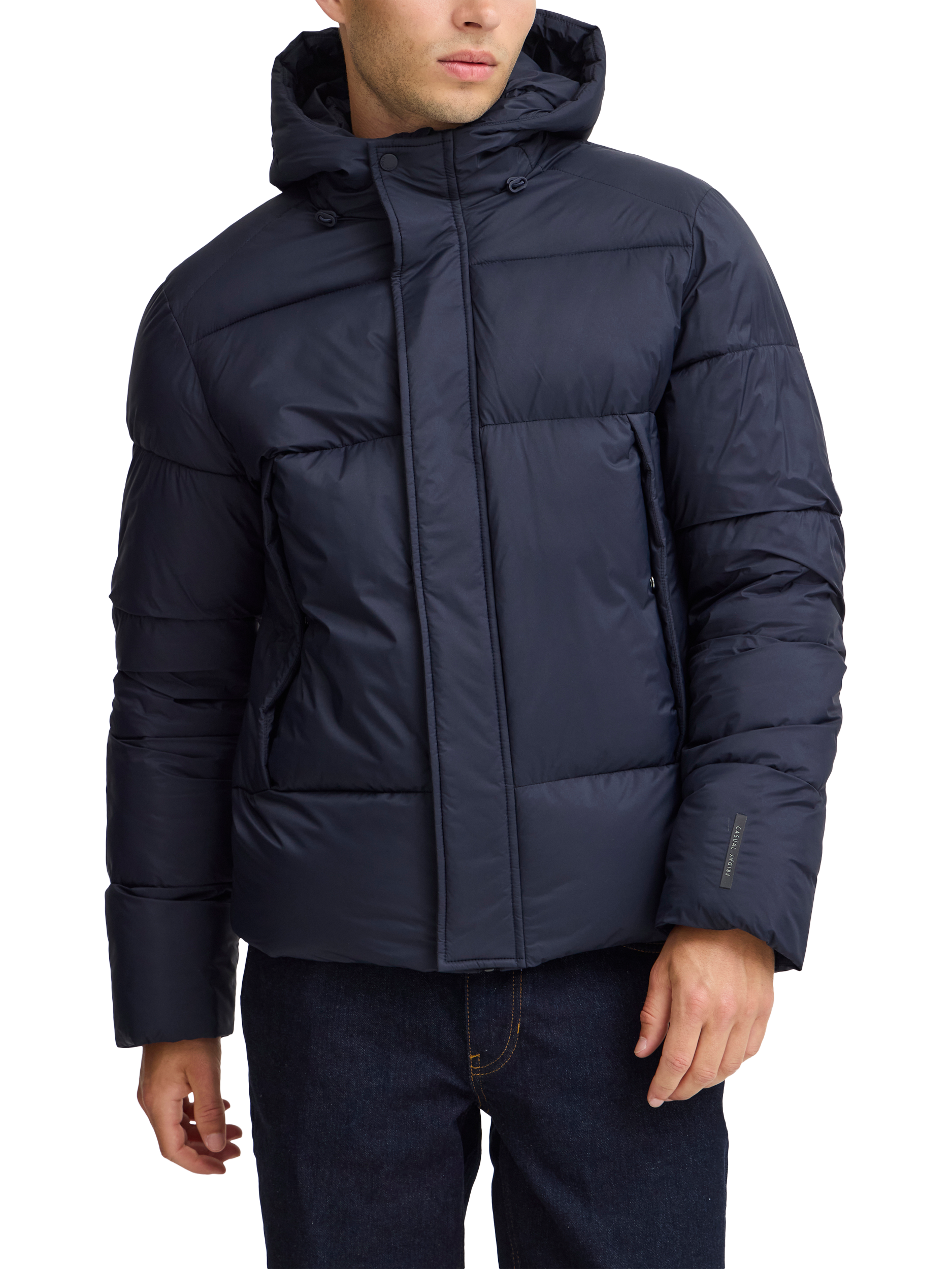 Product image 1 of 7, which shows Casual Friday Austin Puffer Coat, Dark Navy, XL