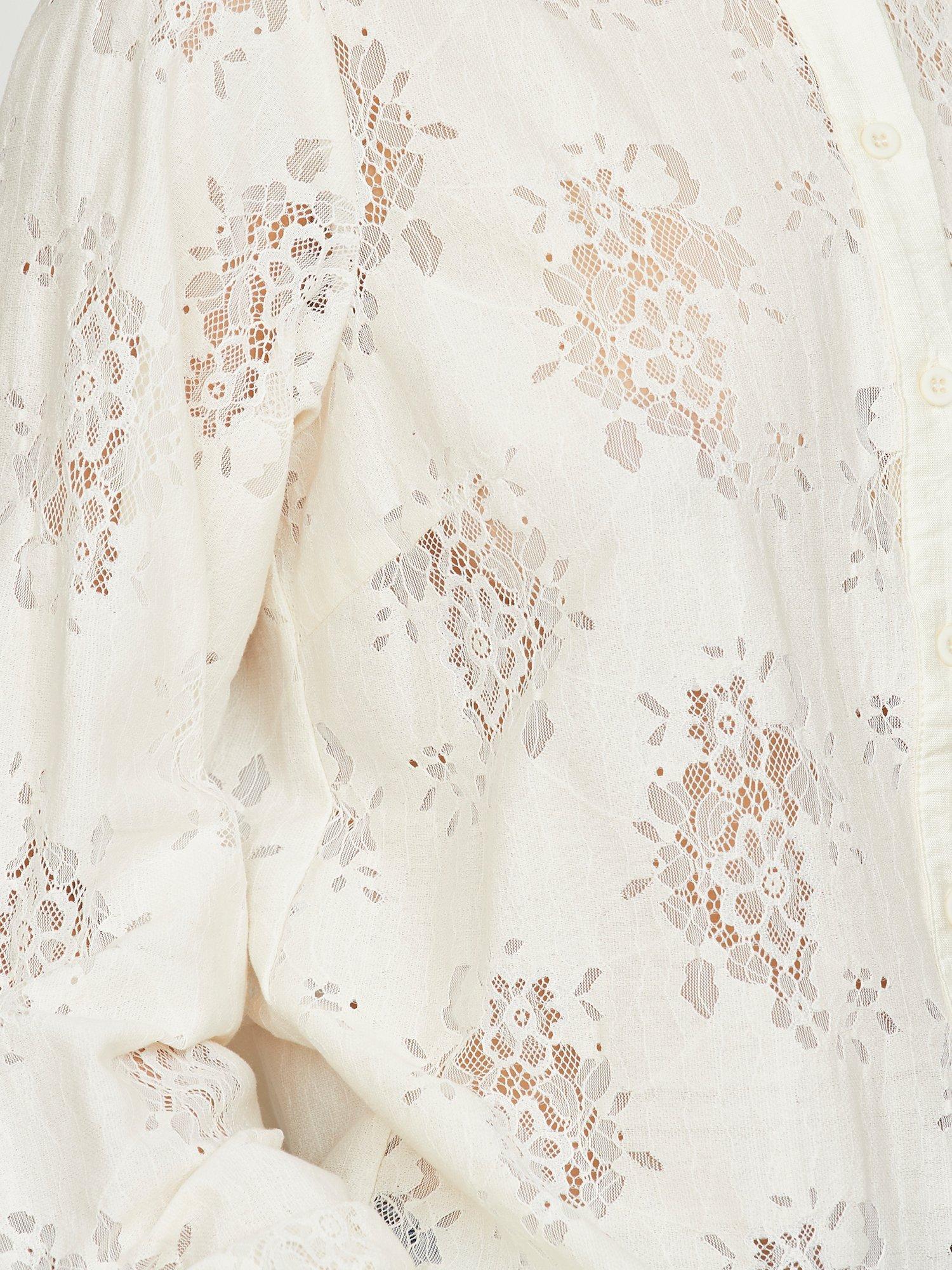 Product image 3 of 5, which shows Sisters Point Esfa Lace Shirt, Cream, S