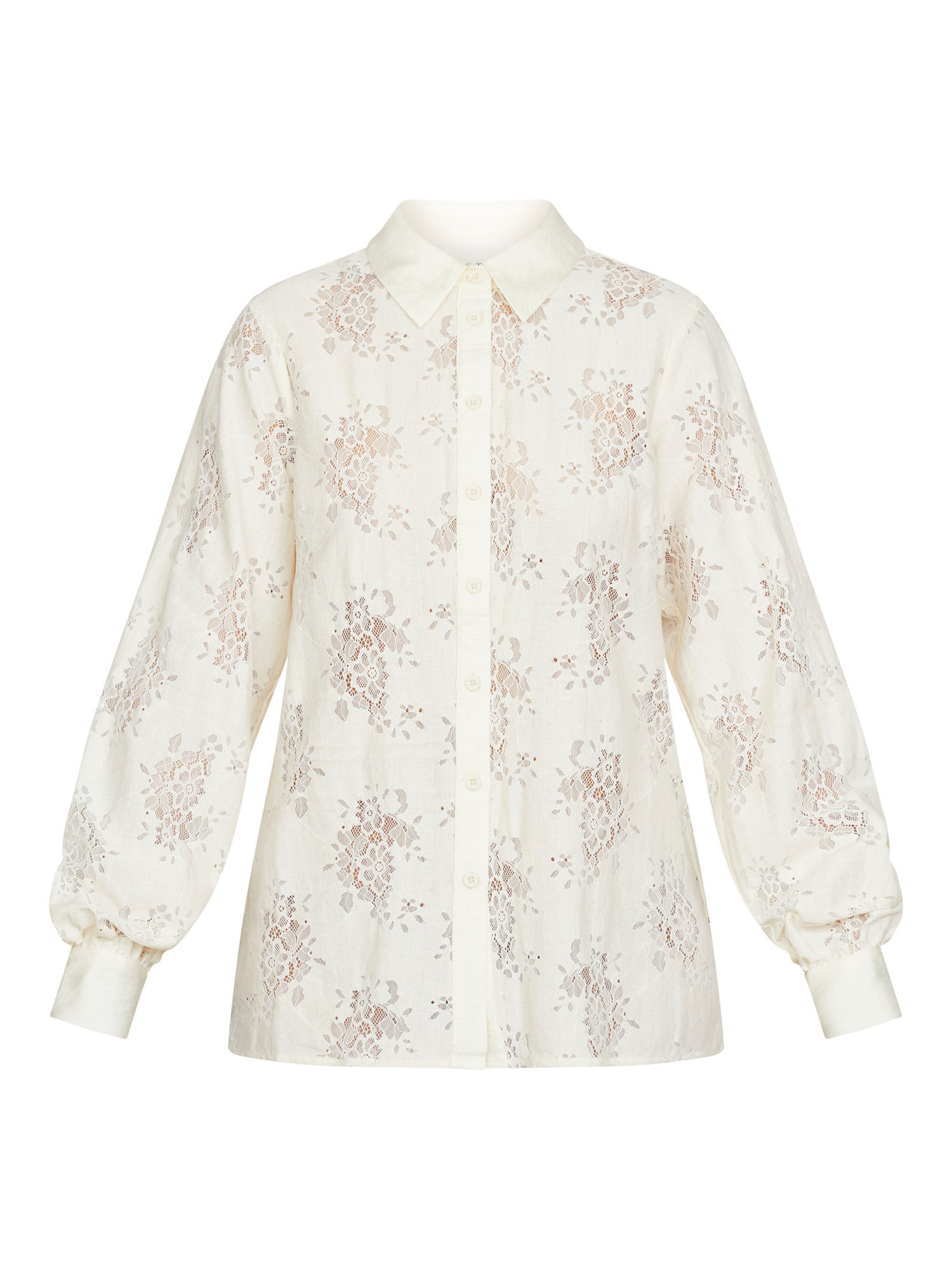 Product image 4 of 5, which shows Sisters Point Esfa Lace Shirt, Cream, S