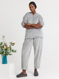 Pretty You Velour Hooded Lounge Set, Grey, Grey