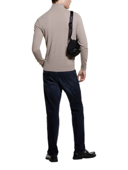 SISLEY Cotton Blend Turtle Neck Jumper, Beige - view 2, Beige