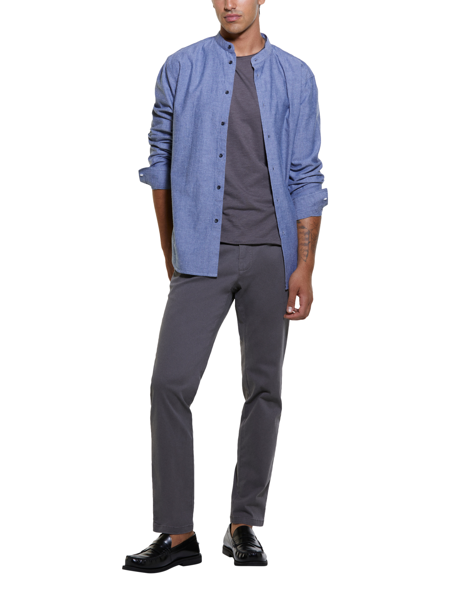Product image 3 of 5, which shows SISLEY Vintage Slim Chinos, Grey, 40R