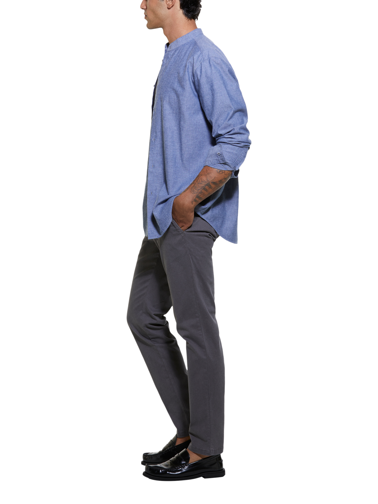 Product image 4 of 5, which shows SISLEY Vintage Slim Chinos, Grey, 40R