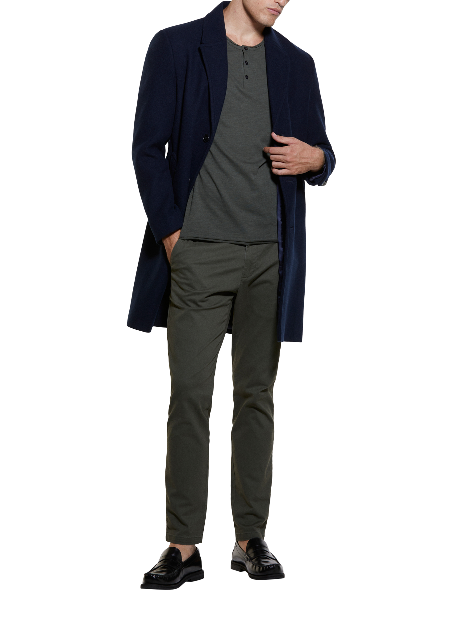 Product image 3 of 5, which shows SISLEY Vintage Slim Chinos, Green, 38R