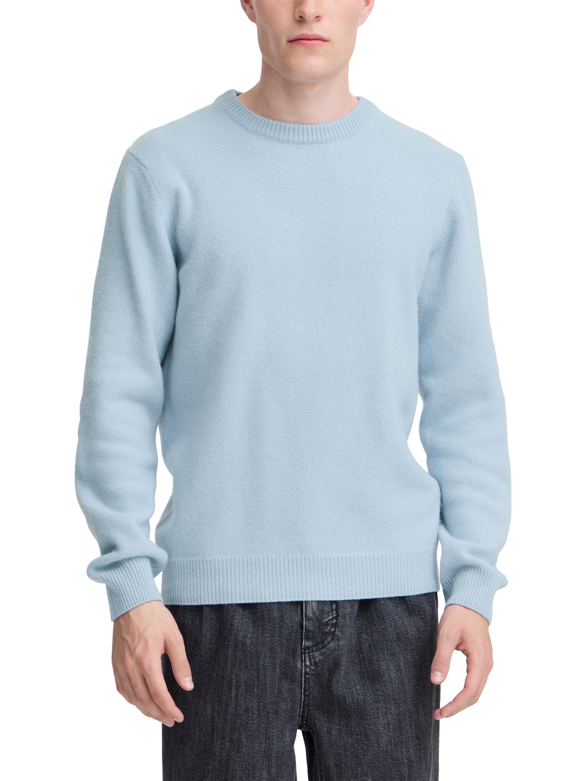Product image 1 of 6, which shows Casual Friday Karl Wool Blend Bounty Knit, Placid Blue, XL