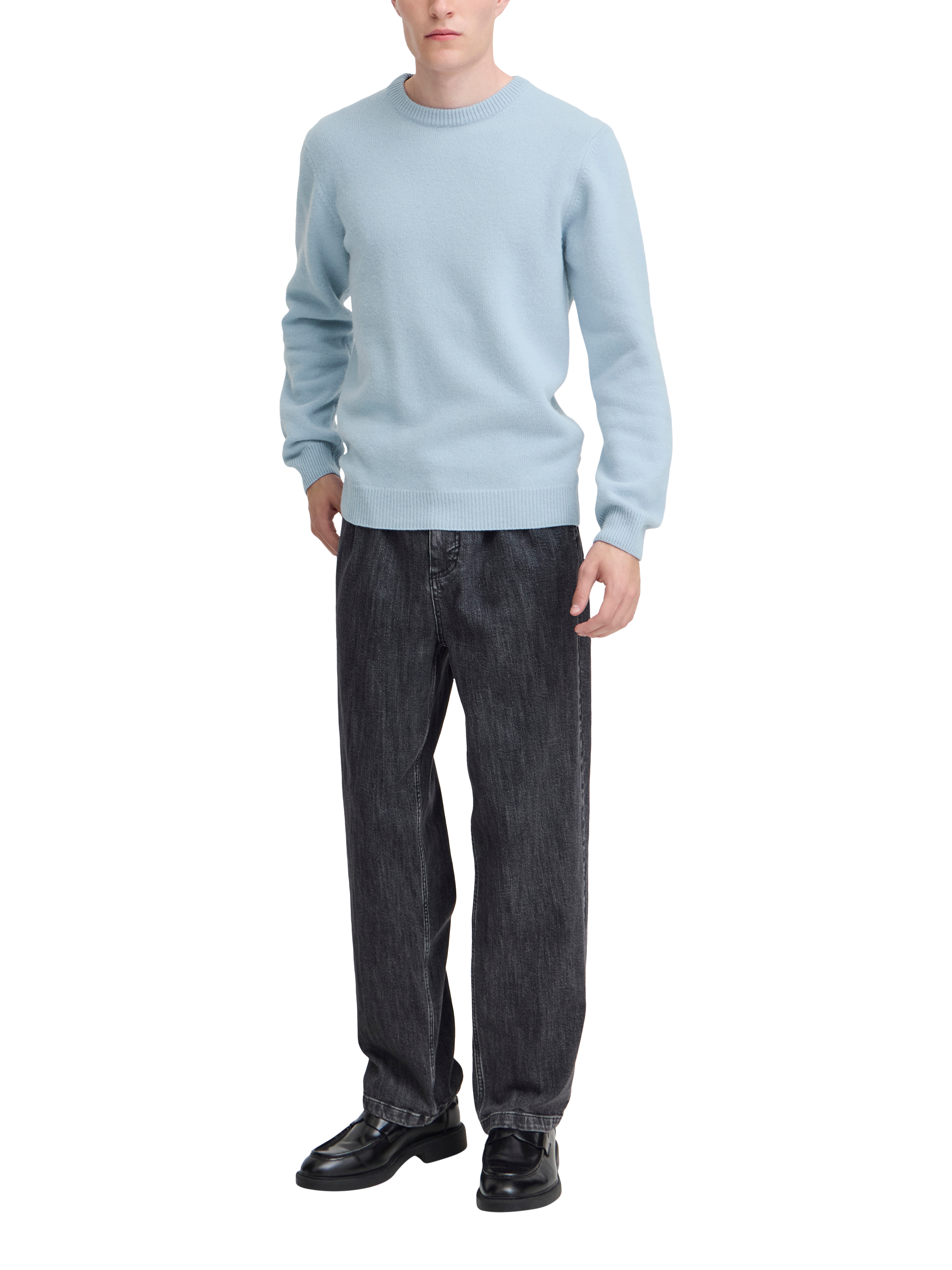 Product image 3 of 6, which shows Casual Friday Karl Wool Blend Bounty Knit, Placid Blue, XL