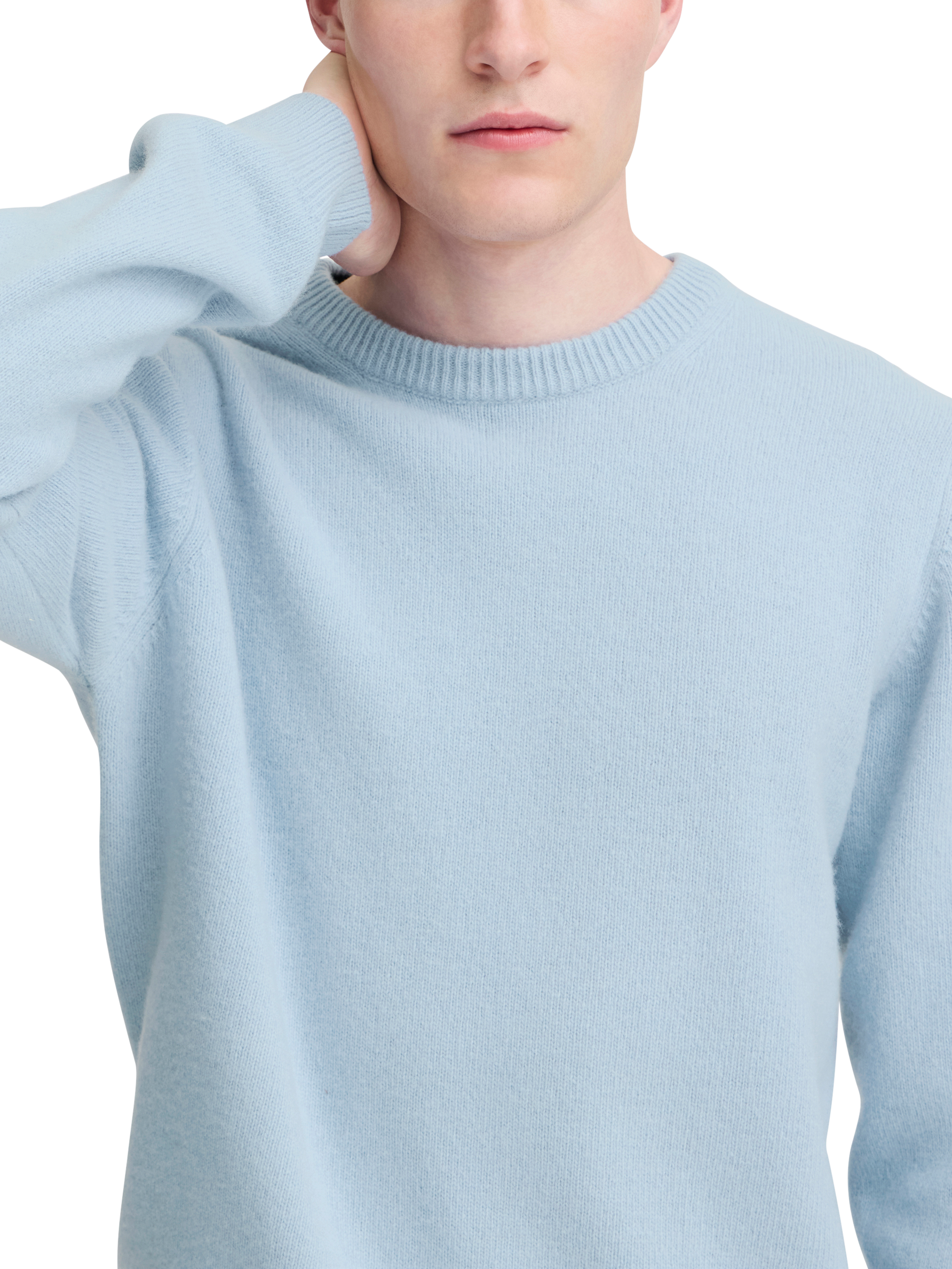 Product image 4 of 6, which shows Casual Friday Karl Wool Blend Bounty Knit, Placid Blue, XL