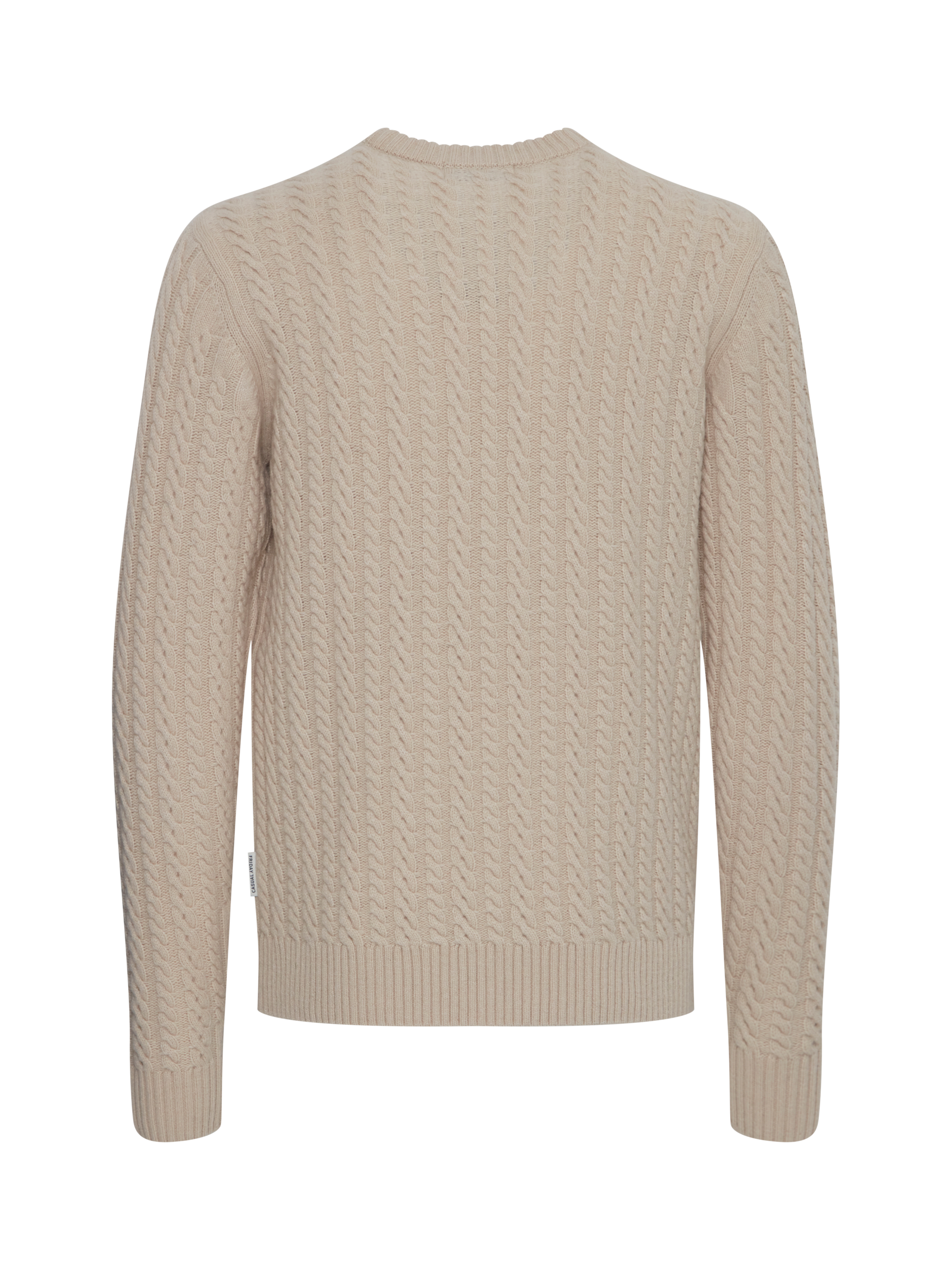 Product image 6 of 7, which shows Casual Friday Karl Wool Blend Cable Knit Jumper, Light Sand, XL