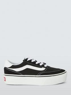 Vans Kids' Brooklyn LS Platform Trainers, Black/White, Black/White