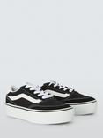 Vans Kids' Brooklyn LS Platform Trainers, Black/White
