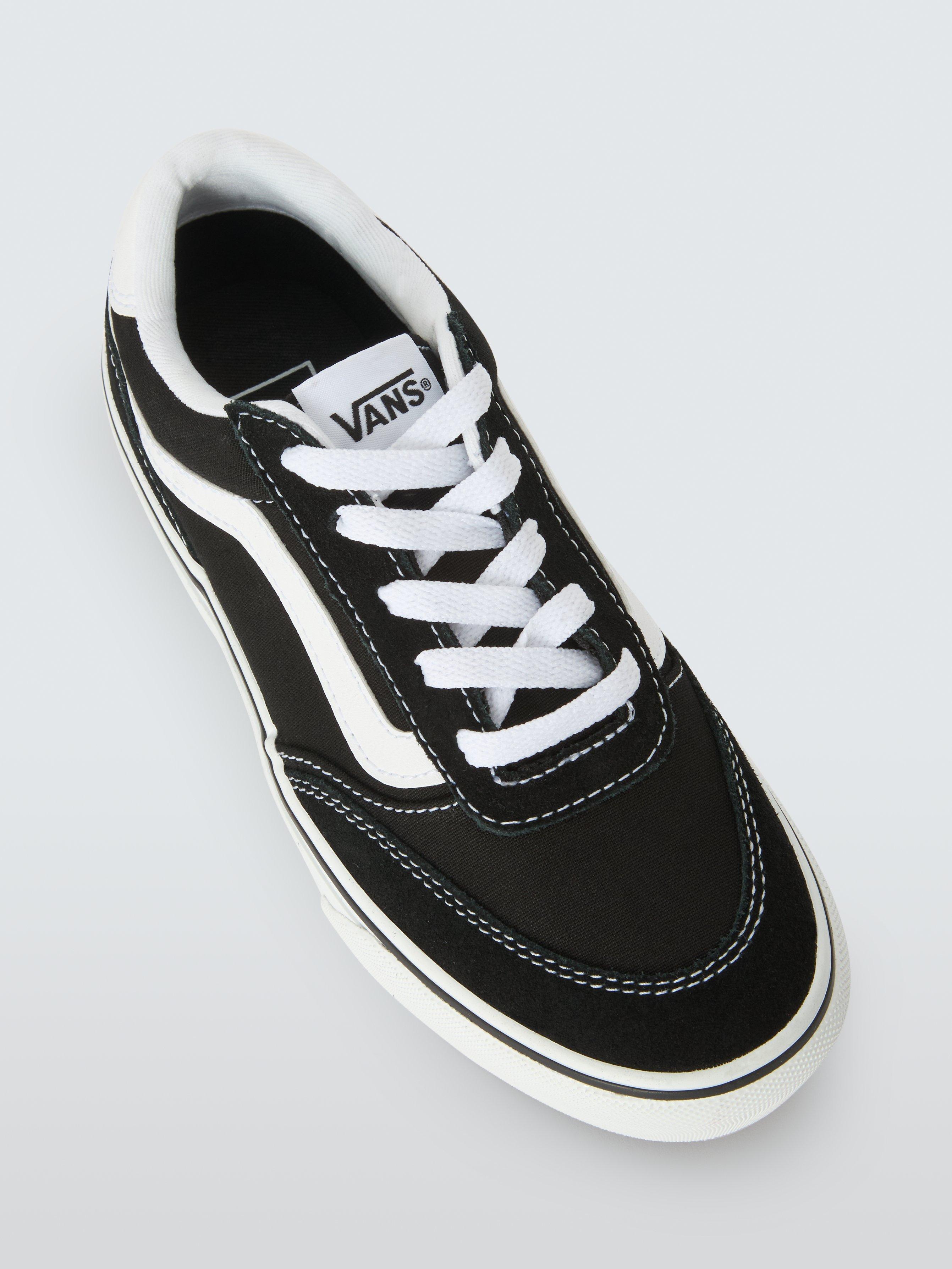 Product image 3 of 4, which shows Vans Kids' Brooklyn LS Platform Trainers, Black/White, 5