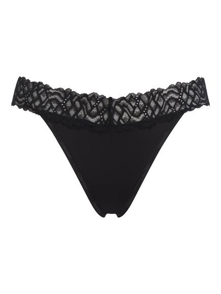 Calvin Klein Attraction Dipped Lace Thong, Black