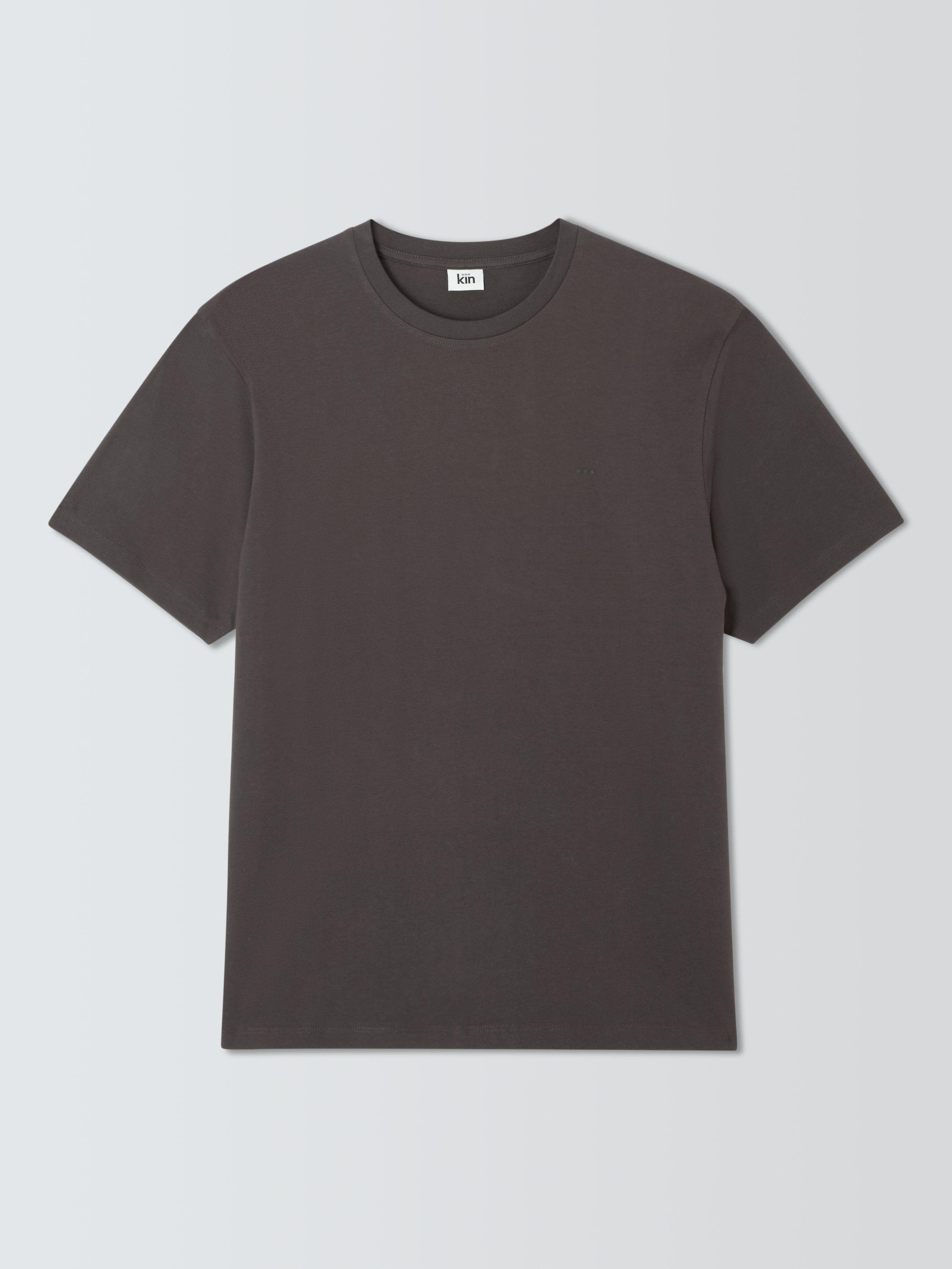 Product image 4 of 6, which shows Kin Logo Regular Fit Short Sleeve Cotton T-Shirt, Shale, S