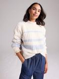 Cape Cove Stripe Wool Blend Jumper, Blue/Multi