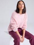 Cape Cove Waffle Boxy Wool Blend Jumper, Pink