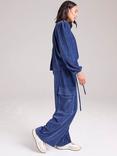 Cape Cove Marley Corduroy Wide Leg Trousers, Navy