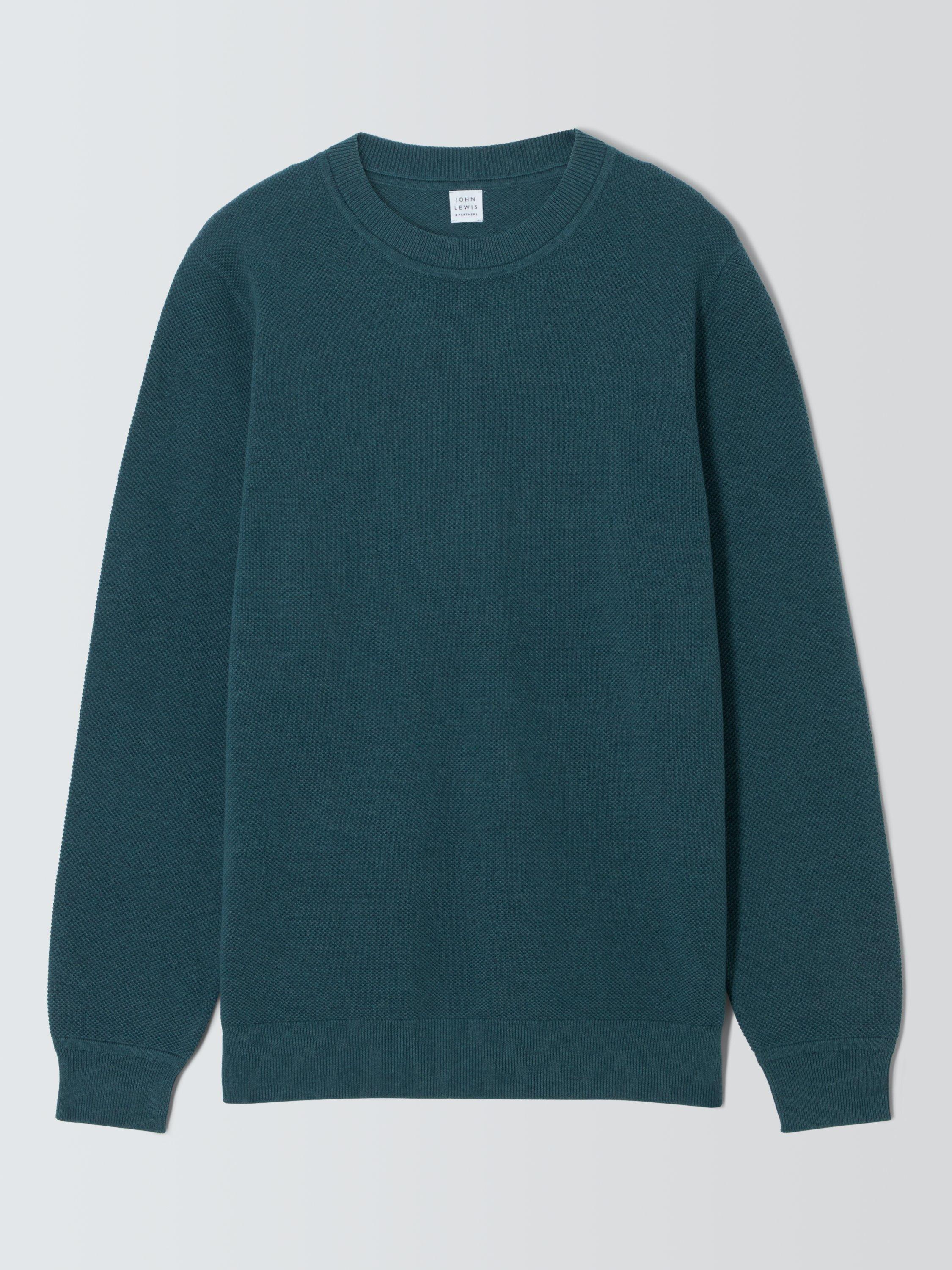 Product image 4 of 6, which shows John Lewis Seed Stitch Cotton Knit Crew Neck Jumper, Stargazer, S