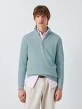 John Lewis Seed Stitch Cotton Knit Half Zip Jumper