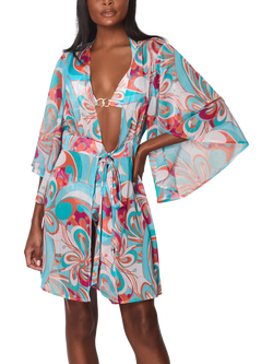 NAIA Beach Bel Air Kaftan, Blue/Multi, Blue/Multi