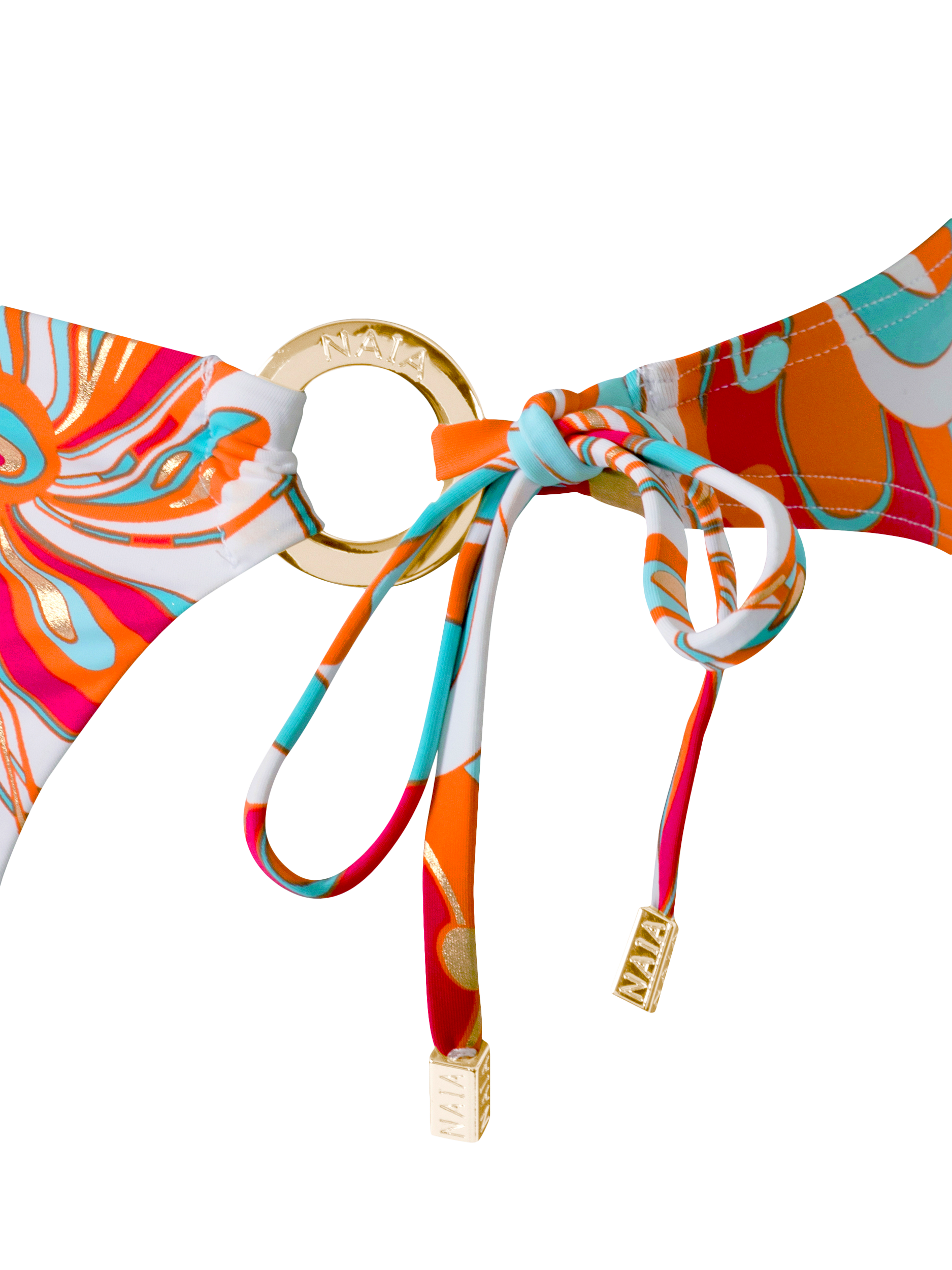 Product image 3 of 4, which shows NAIA Beach La Dolce Vita Bikini Bottoms, Blue/Multi, 16