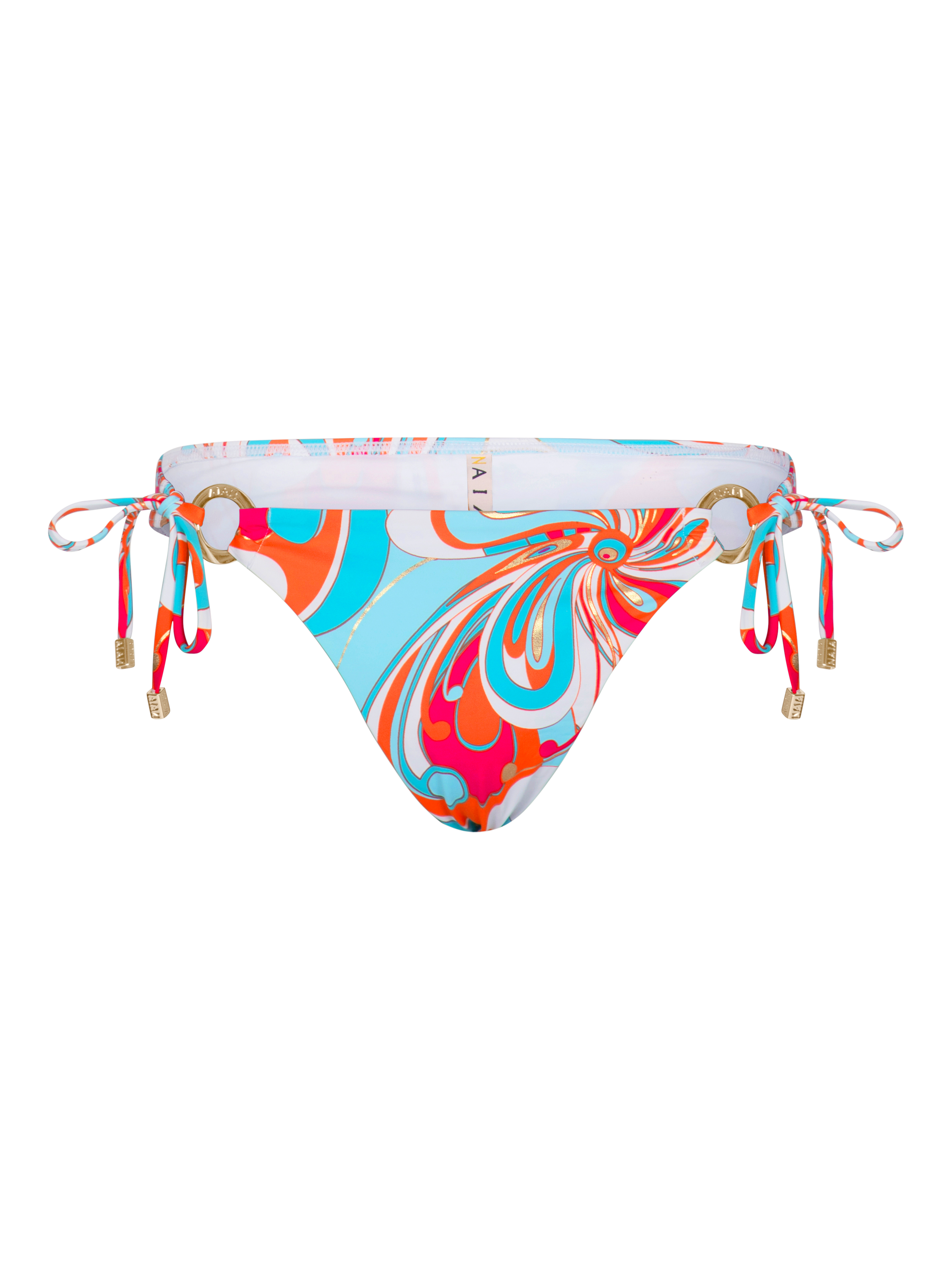 Product image 4 of 4, which shows NAIA Beach La Dolce Vita Bikini Bottoms, Blue/Multi, 16