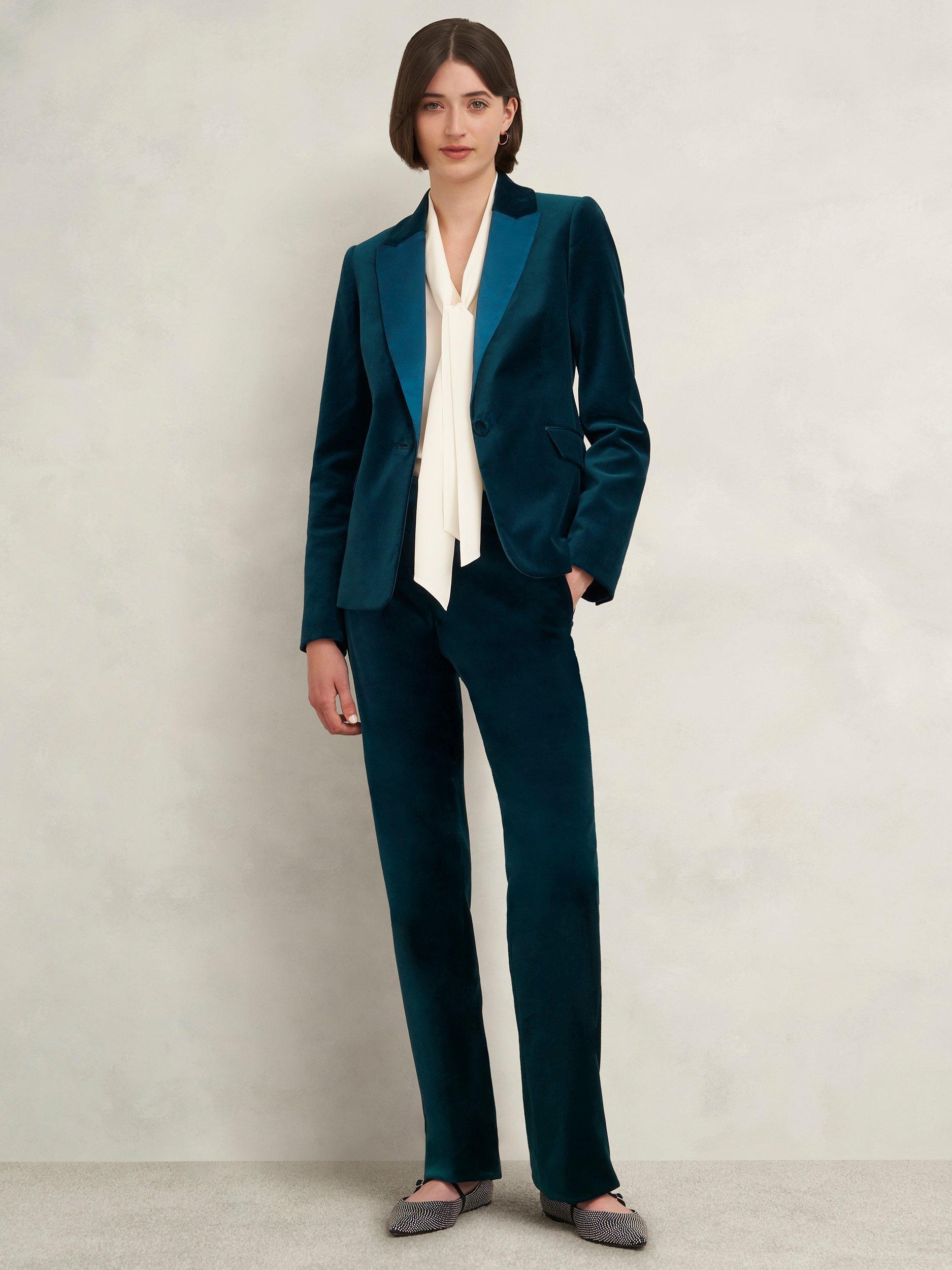 Hobbs Luna Velvet Jacket Riverside Blue