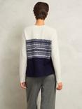 Hobbs Lorrie Wool Blend Jumper, Ivory/Navy