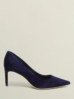 Hobbs Leila Suede Court Shoes, Midnight, Midnight