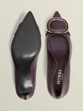 Hobbs Martie Leather Court Shoes, Malbec Purple